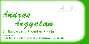 andras argyelan business card