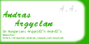 andras argyelan business card